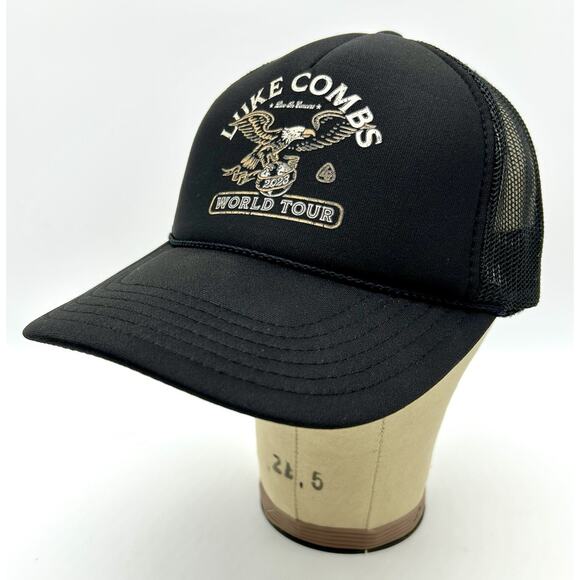 Luke Combs World Tour Hat Cap Snap Back Adjustable Men Black 2023 Country Music - Picture 2 of 11
